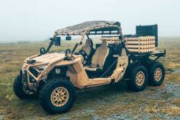 El portamortero se integra en la versin 6x6 del vehculo ligero MRZR de Polaris (Polaris va NTGS)