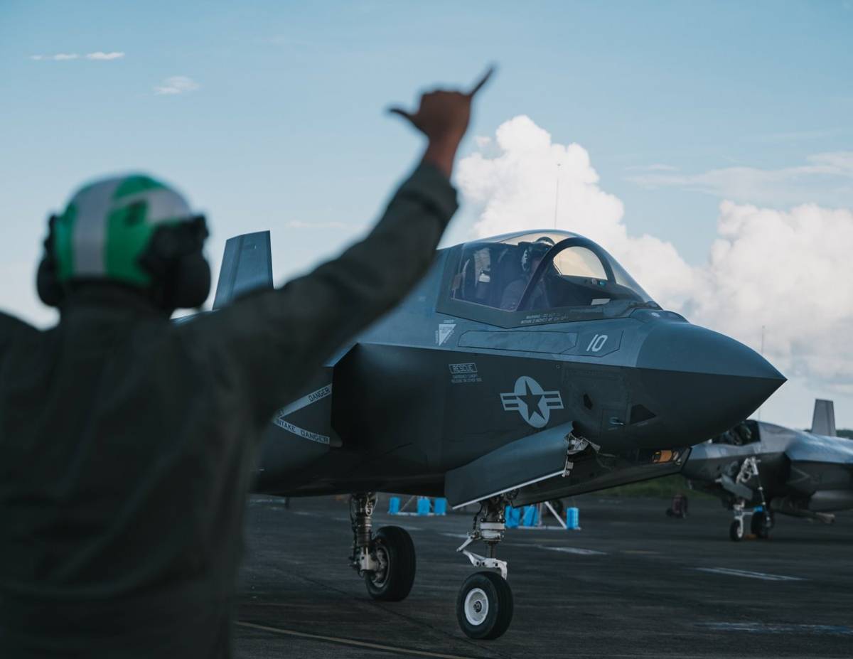 Aviones F-35B Lightning II del VMFA-225 del Cuerpo de Marines operando desde la Ceiba. (Foto: USMC)