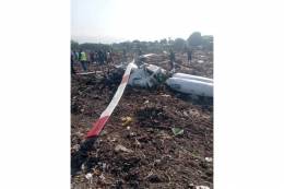 Restos del helic�ptero Enstrom 480B del Grupo de Entrenamiento A�reo N.� 19 �C�ndor� en el lugar del siniestro. (Foto: Cortes�a redes sociales)