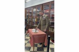 Un momento del acto de toma de posesin en el Centro de Historia y Cultura Militar de Baleares.