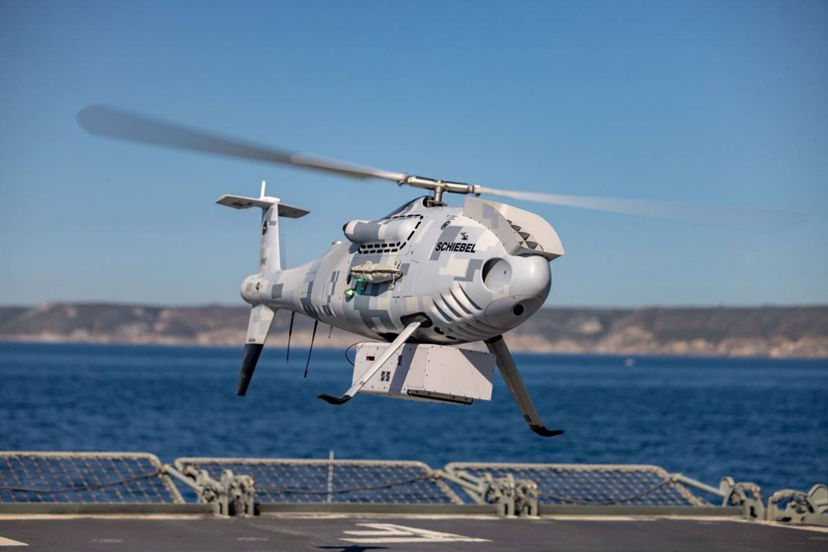 El CAMCOPTER S-100 en el ejercicio REPMUS 2025. (foto: Schiebel)