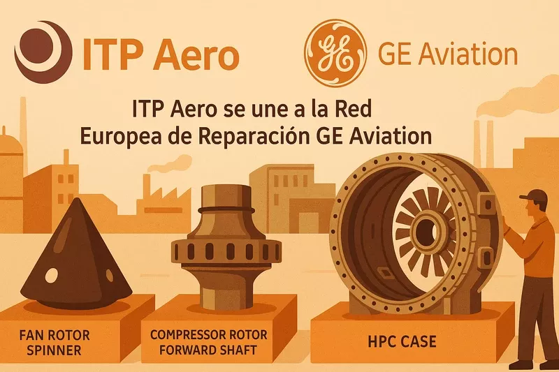 Imagen de GE Aviation y ITP Aero generada con IA. Imagen de GE Aviation y ITP Aero generada con IA.