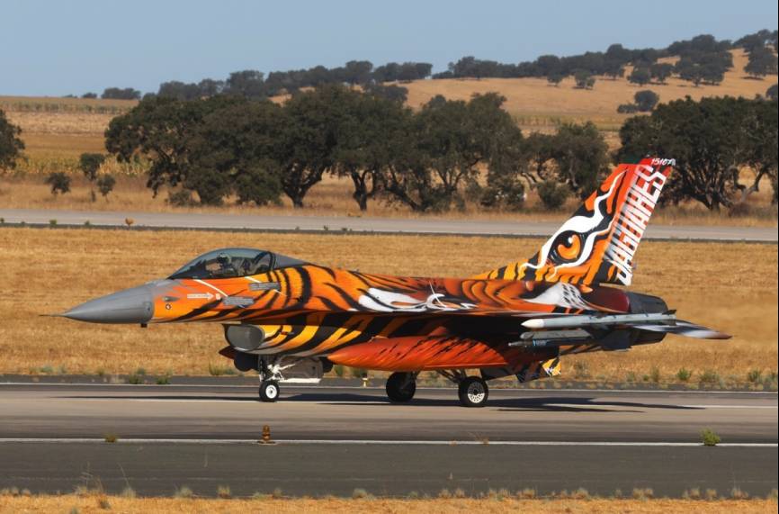 El F-16A MLU de la Esquadra 301 mereció el premio de la aeronave participante mejor pintada con motivos especiales o “Best Tiger Aircraft”.