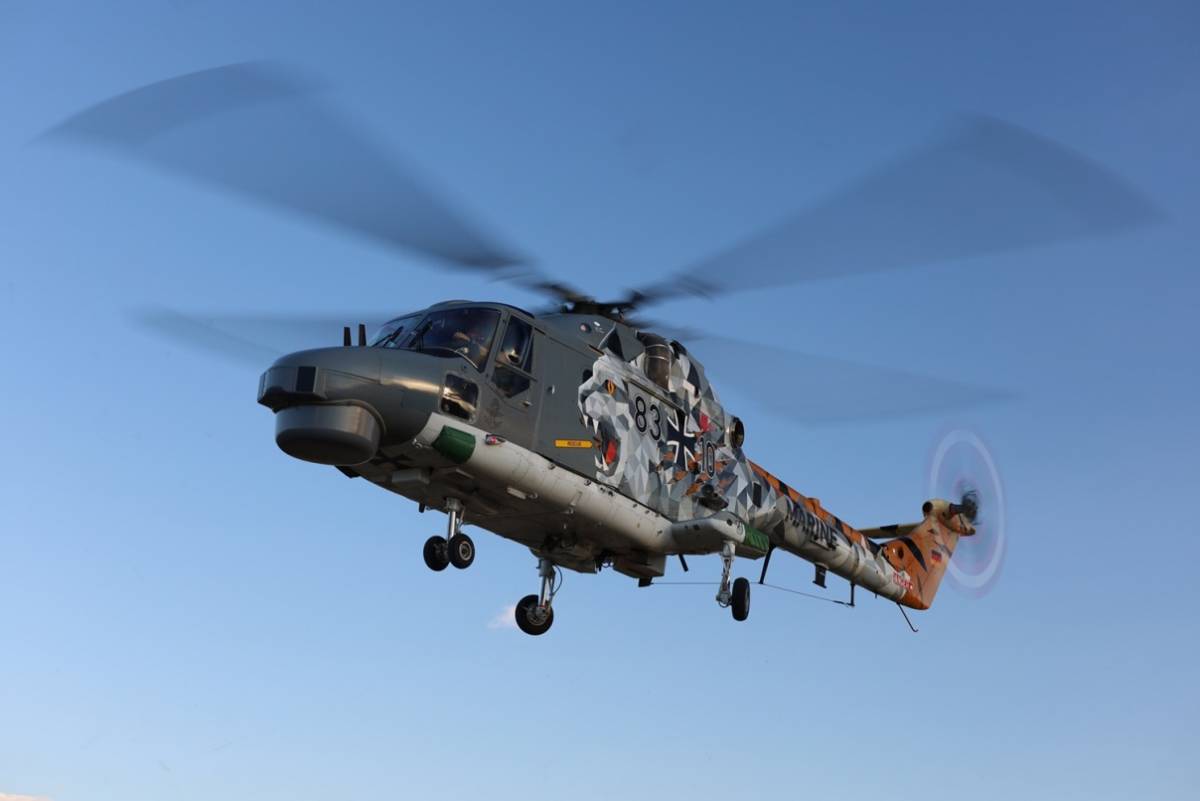 El veterano Westland (hoy Leonardo) Super Lynx Mk88A del Marinefliegergeschwader 5 (MFG 5) de la Armada alemana. (Foto FAP)