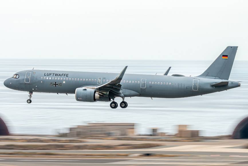 A321neo German Air Force llegando a LPA (Foto: Nestor Trujillo).