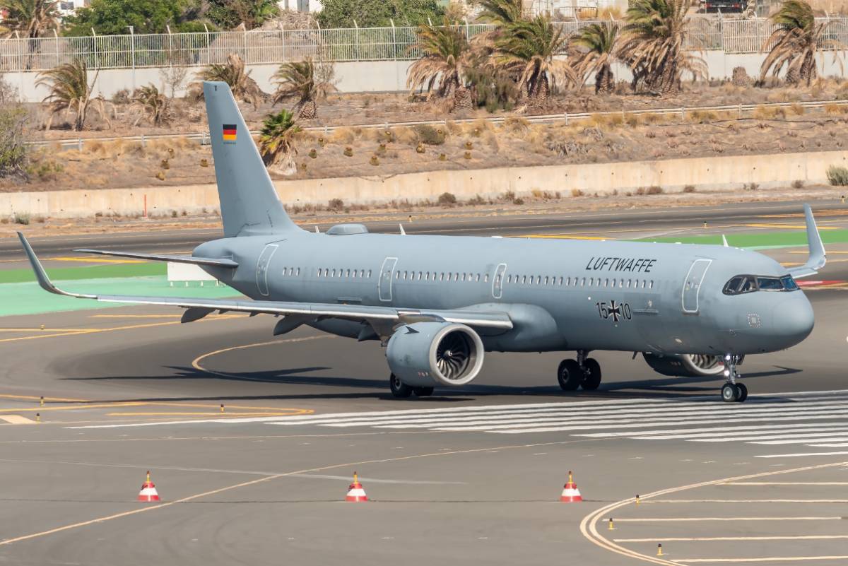A321neo German Air Force a punto de despegar (Foto: Nestor Trujillo). A321neo German Air Force a punto de despegar (Foto: Nestor Trujillo).