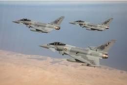 Formacin de tres Eurofighter de Catar. (foto BAE Systems)