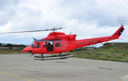 El Bell 412 de la Fuerza Area de Chile que realiz el rescate.