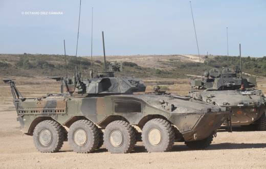 Blindados de ruedas Freccia italianos en Zaragoza en el ejercicio Stronghead. (Octavio Dez Cmara)  