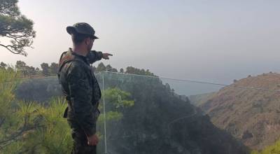 Personal del Batalln de Zapadores XVI en La Palma. (foto: Ejrcito de Tierra)