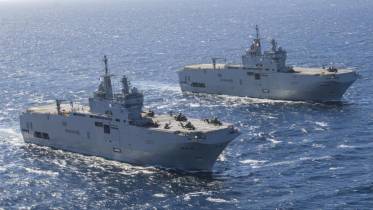 Los tres LHD de la Armada francesa sern modernizados durante su periodo de mantenimiento tcnico comenzando por el L9013 Mistral. (foto: Thales)