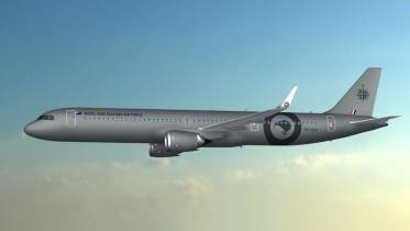 Imagen digital de cmo sern los A321XLR de la Real Fuerza Area de Nueva Zelanda. (foto RNZAF)