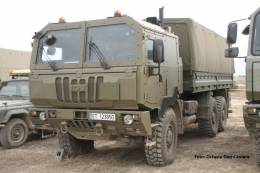 No es comn ver en el Ejrcito de Tierra camiones con cabina protegida, una actuacin que se ir generalizando.  (Octavio Dez Cmara)