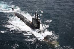 Submarino de la clase Scorp�ne de la Marina India. (foto Indian Navy)