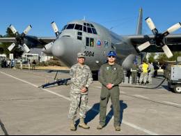 Avi�n H�rcules C-130H numeral 1004 de la Fuerza Aeroespacial Colombiana en el Grupo de de Aviaci�n N�10 de la Fuerza A�rea de Chile (FACh) 