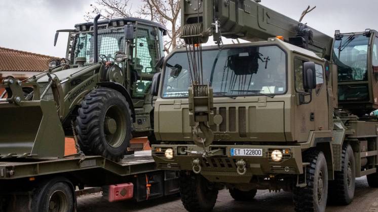 Camiones de la Brigada Paracaidista que participan en el ejercicio SteadfasDart26 (Ej�rcito de Tierra)