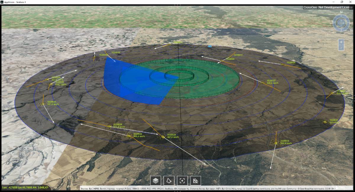 Representación de la cobertura 3D del sistema (Amper) Representación de la cobertura 3D del sistema (Amper)