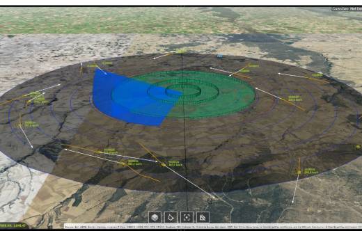 Representaci�n de la cobertura 3D del sistema (Amper)