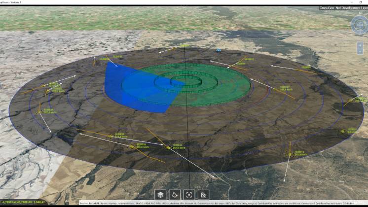 Representaci�n de la cobertura 3D del sistema (Amper)