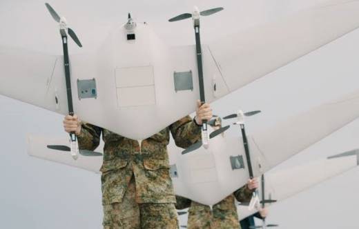 UAV tipo VTOL de DeltaQuad Evo.