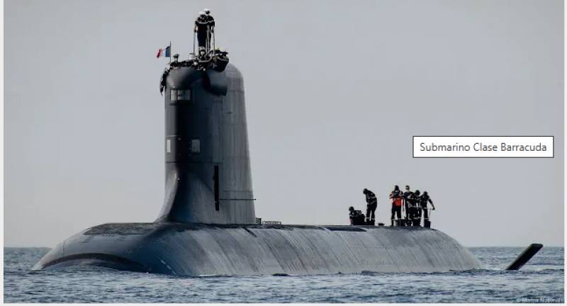 Uno de los submarinos de propulsi�n nuclear del tipo �Barracuda� (Foto Marine Nationale)