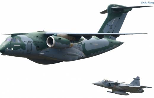 C-390 y Gripen E, la dupla que se ver� en los pr�ximos a�os en Colombia (foto Carlos Vanegas)