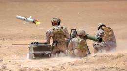 Soldados del Ej�rcito de Chile lanzando un misil Spike de la empresa Israeli Rafael Advanced Defense Systems. 