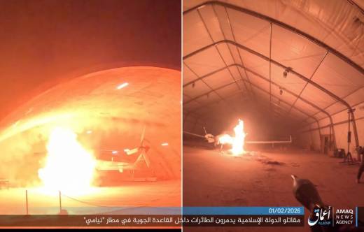 Las aeronaves resultaron da�adas y destruidas en la Base 101 del aeropuerto de Niamey.