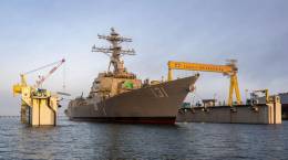Botadura del destructor USS George M. Neal en las instalaciones de Ingalls Shipbuilding en Pascagoula (DDG 131) (Foto: HII)