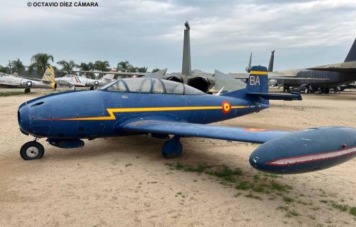 Es inusual ver reactores espa�oles como el HA-200 Saeta en instalaciones muse�sticas de otros pa�ses y m�s a�n en Estados Unidos. (Octavio D�ez C�mara)