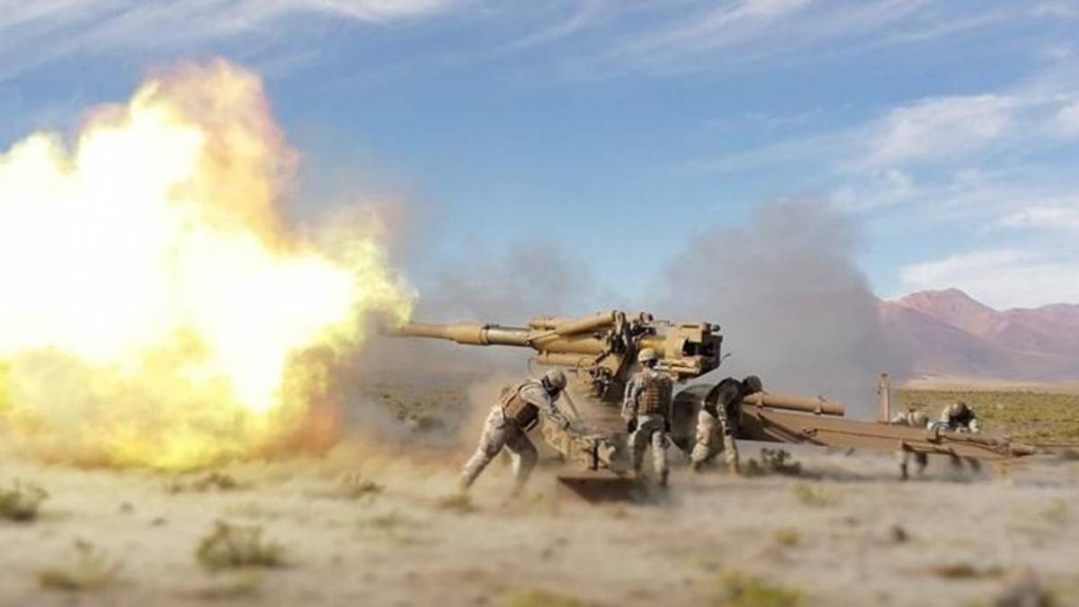 Ob�s remolcado Soltam M-71 de 155 mm, empleado por el Ej�rcito de Chile.