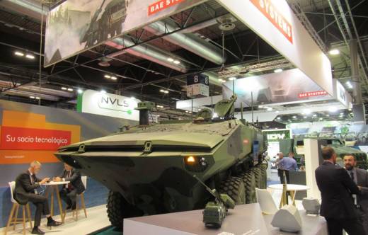 El ACV, el 8x8 anfibio de IDV en el estand de BAE Systems en FEINDEF 2023 (autor)