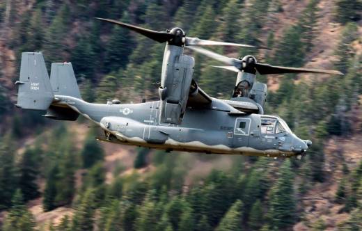 Los V-22 combinan cualidades de avi�n y helic�ptero gracias a su dise�o (USAF)