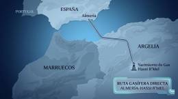 El gasoducto Medgaz, representado en la imagen, une directamente el yacimiento argelino de Hassi R