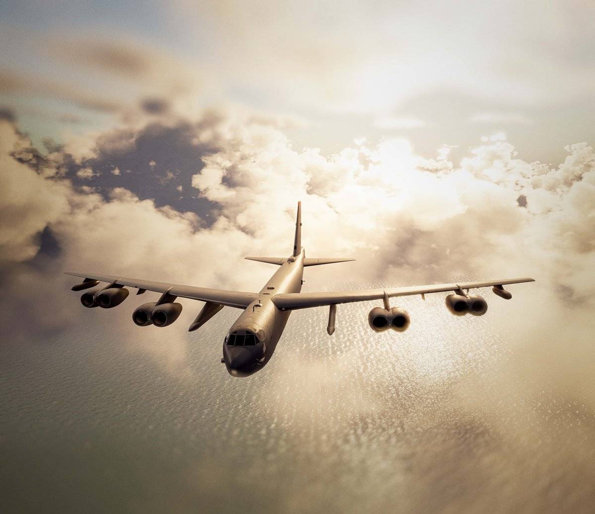 B-52J con sus nuevos motores (USAF)