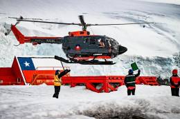 Helic�ptero Bo-105 Bolkow (UH-05) operando en la Base �Capit�n Arturo Prat � de la Armada de Chile (Foto, Instagram lente_del_navegante) 