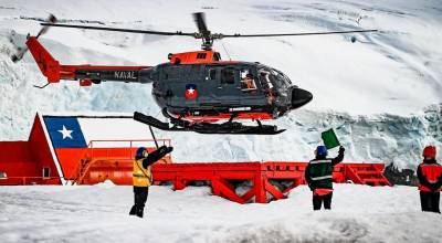 Helic�ptero Bo-105 Bolkow (UH-05) operando en la Base �Capit�n Arturo Prat � de la Armada de Chile (Foto, Instagram lente_del_navegante) 