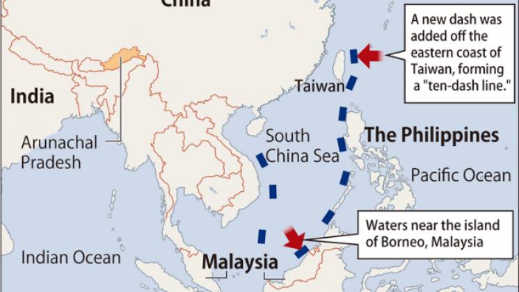 Versi�n China del 2023 de la l�nea de los nueve/diez puntos (fuente: The Sankei Shimbun)