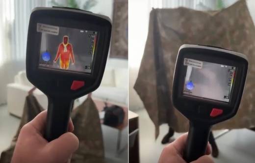 Prueba con visor t�rmico. El tejido elimina la firma t�rmica (Hispano Vema)