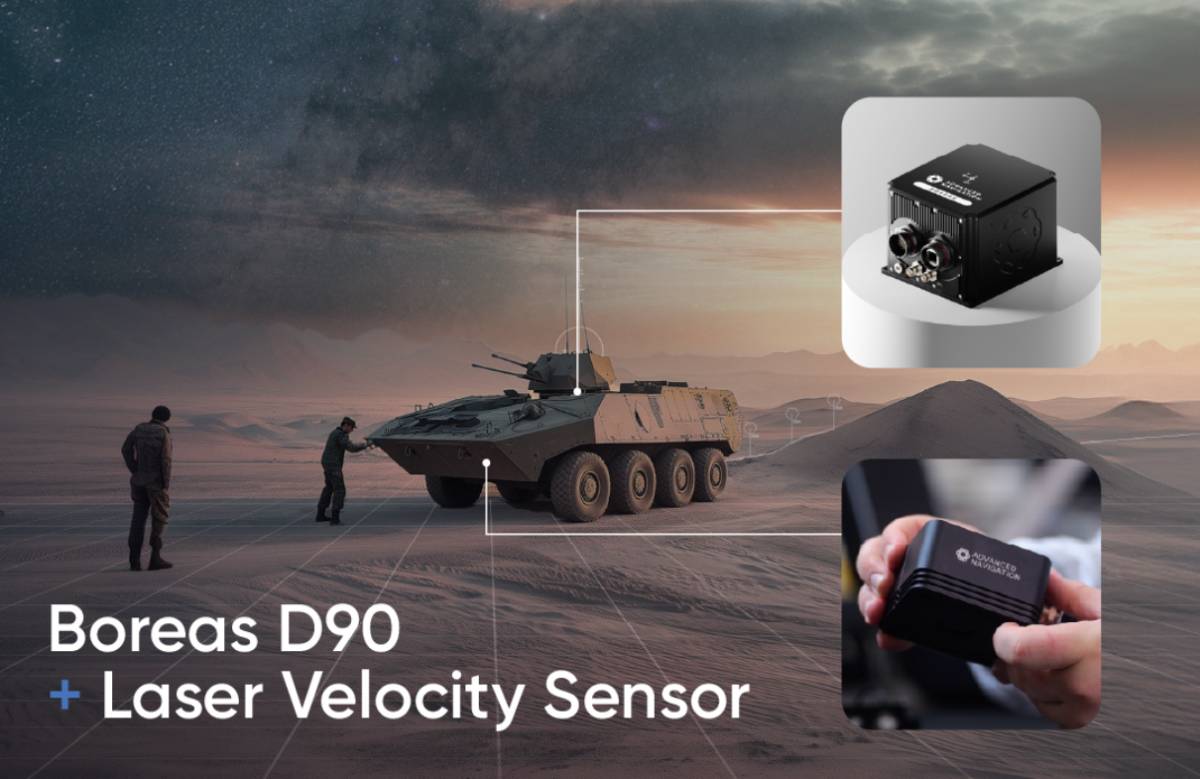 Durante APEX, el Boreas D90 de se integró con el sensor de velocidad láser Chimera Land (Advanced Navigation) Durante APEX, el Boreas D90 de se integró con el sensor de velocidad láser Chimera Land (Advanced Navigation)