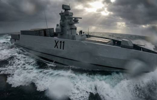 Gran lanzador VLS y ca��n BAE Bofors 40 Mk4 en proa (Navantia UK)