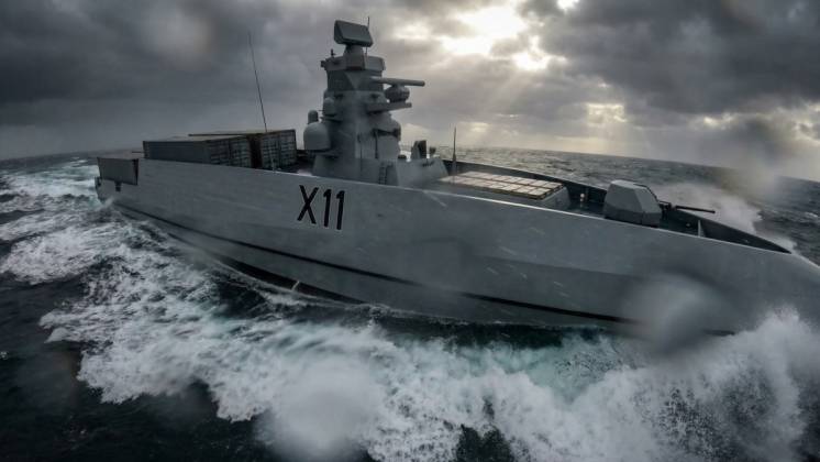Gran lanzador VLS y ca��n BAE Bofors 40 Mk4 en proa (Navantia UK)