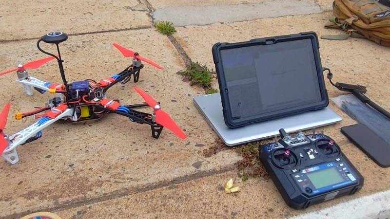 Dron montado por efectivos de la Armada de Chile en colaboraci�n con RoboMotic Chile.