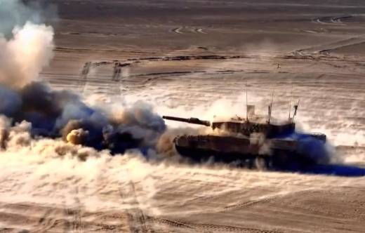 Tanque Leopard 2A4 del Ej�rcito de Chile realizando pruebas de disparo con los nuevos sistemas de Aselsan. 