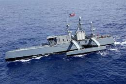 El buque no tripulado Sea Hunter de la Divisi�n de Buques de Superficie No Tripulados Uno de la US Navy. (Cr�ditos: US Navy)