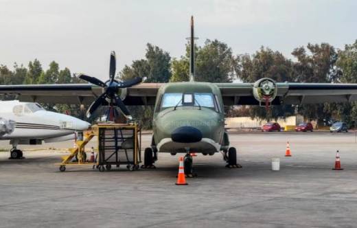 Avi�n CASA C212 del Ej�rcito de Chile con sus nuevas h�lices MT-Propeller.