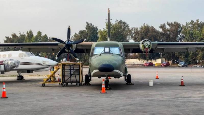 Avi�n CASA C212 del Ej�rcito de Chile con sus nuevas h�lices MT-Propeller.