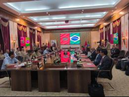 Encuentro de delegaciones del Ministerio de Defensa brasile�o y una selecci�n de sus empresas de defensa con oficiales del ej�rcito marroqu� en el Club de Oficiales.