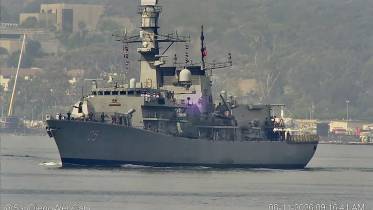 Fragata FF-05 Almirante �Cochrane� de la Armada de Chile llegando a San Diego (Foto: WarShipCam) 
