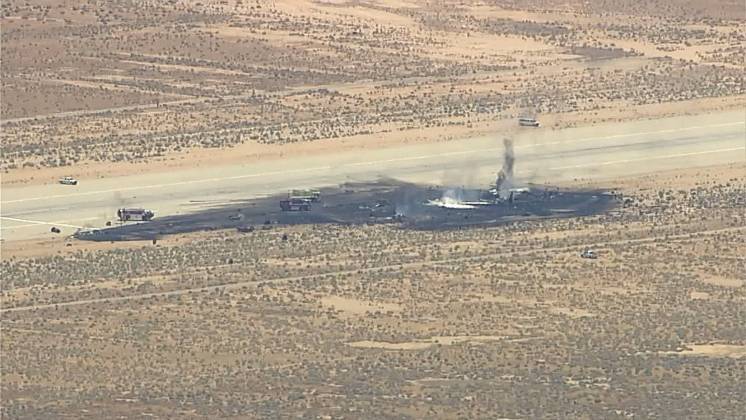 �rea de impacto del accidente delB-52H Stratofortress del 419.� Escuadr�n de Pruebas de Vuelo